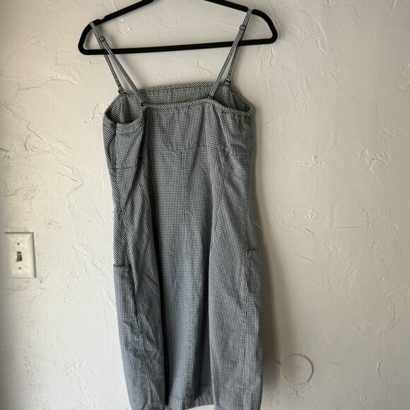 Garnet Hill Dress Vintage Cottage Medium‎ Blue Gingham Sleeveless Pockets - Picture 9 of 10